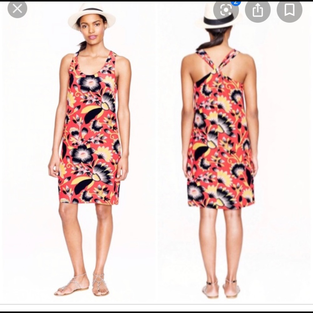 J. Crew Sleeveless Racerback Floral Dress - Size 0
